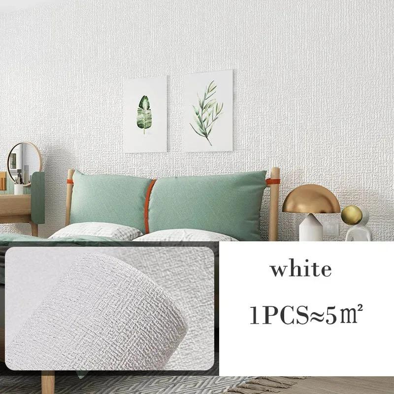 

3D Сделай сам Утолщенные Водонепроницаемые Устойчивые к плесени Самоклеящиеся Изоляционные Обои Лен Однотонные Наклейки Ремонт Наклейки на стены 50cmX10m