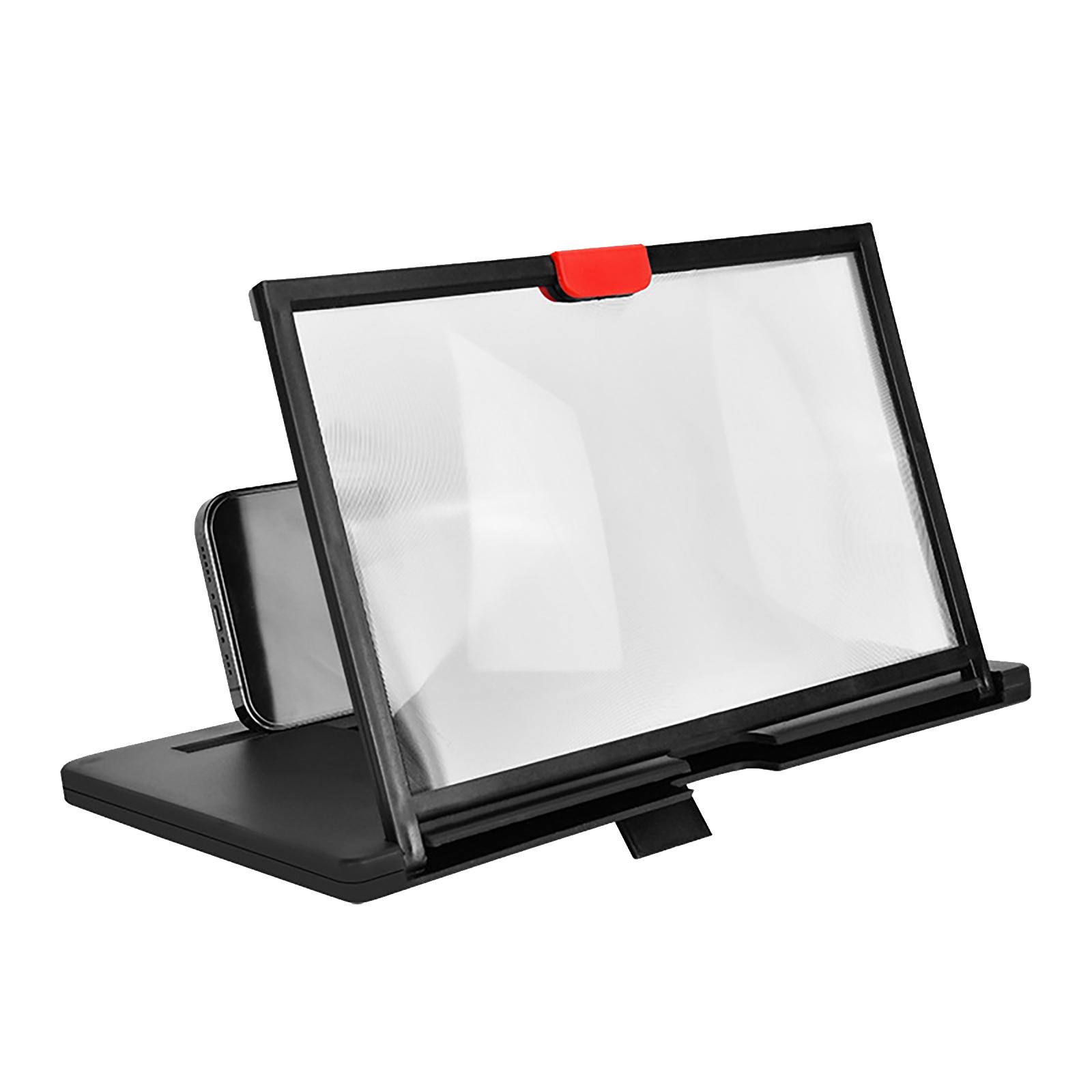 

10-дюймовый/12-дюймовый усилитель экрана телефона, подставка, 3D-увеличительный проектор, увеличитель экрана, увеличительное стекло для фильмов, видеоигр 12 чёрный