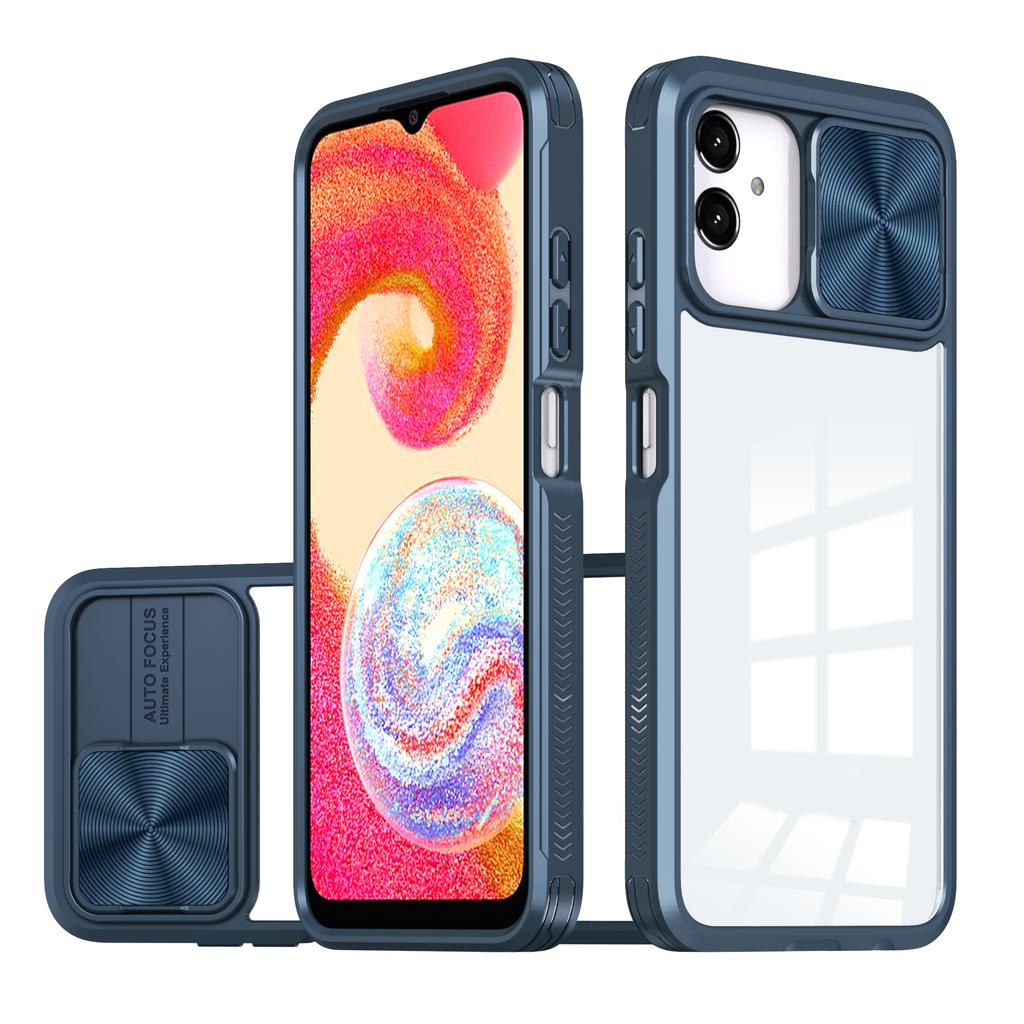 Shockproof Transparent Case for Samsung Galaxy A04E A04S A04 M04 F04 A03S A03 Core A02S Slide Metal Lens Protective Cover