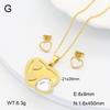 Stainless Steel Gold Flower Set Women 4pcs Necklace Earrings Bracelet Ring Cubic Zirconia Luxury Wedding Party Anniversary Gift