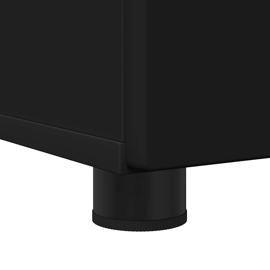 Black Bathroom Cabinet with Storage and Door 30 x 35 x 95 cm