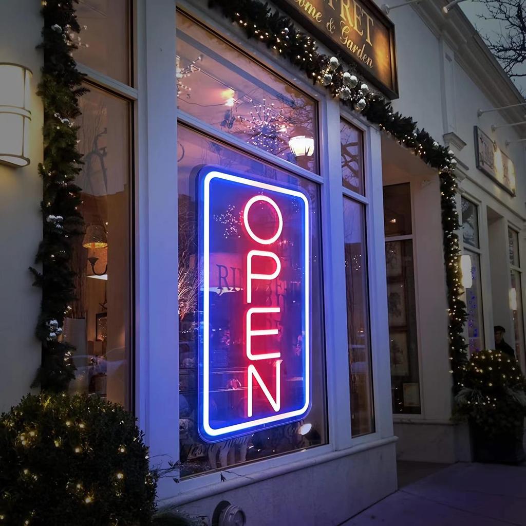 LED Neon Light USB 5V Transparent Acrylic 'Open' Sign for Shops and Businesses