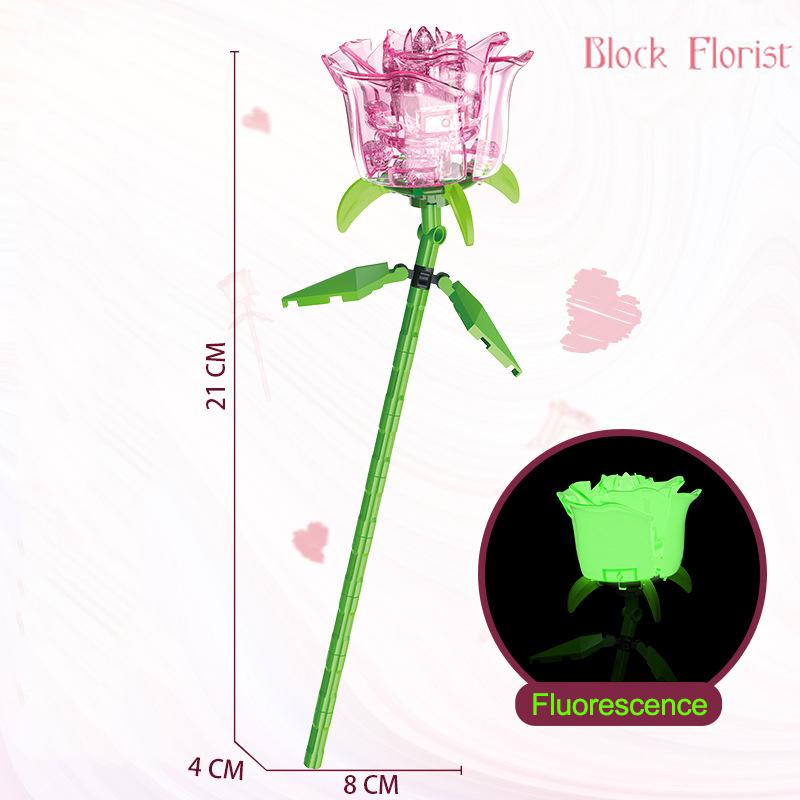 Kids Toy Building Block Flower Model Eternal Bouquet Creative Home Desk Plant Decoration Educational Toys For Kids Birthday Gift