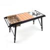 Camping Folding Removable IGT Wood Table Gas Stove  Portable Lightweight Camp BBQ Grill Table Outdoor Picnic Fishing Table