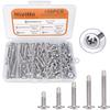 Nivithi Self-Drilling Screw Set, 150 Screws (M4.2 X 13/16/19/25/32mm), Stainless Steel, for Fastening Steel Plates and Thin Sheet Metal, Silver, SR42S