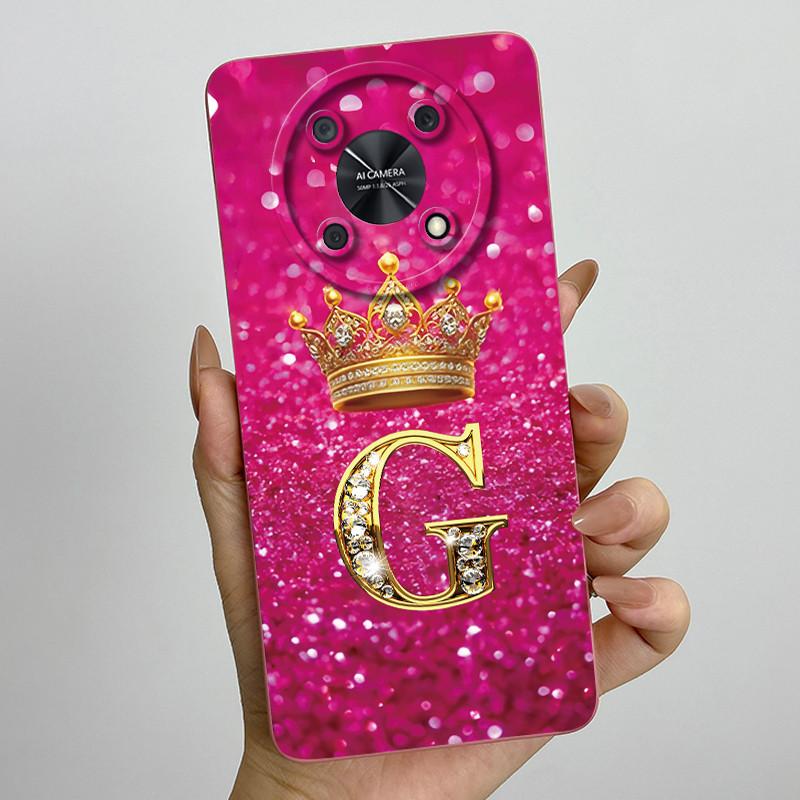 For Huawei Nova Y90 (CTR-LX2) / Nova Y91 (STG-LX1) Fashion Initial Letter Couple Phone Case Soft Silicone TPU Protective Casing