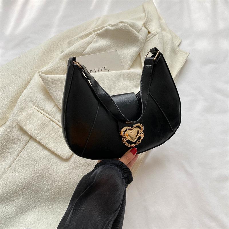 

Повседневная сумка через подмышку 2024 года, новая сумка, женская сумка в стиле ретро, модная и простая сумка через плечо чёрный