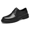 Zapatos Oxford de Cuero de Vaca Negro Estilo Británico para Hombre de Otoño – Calzado Formal de Negocios Cómodo con Cordones