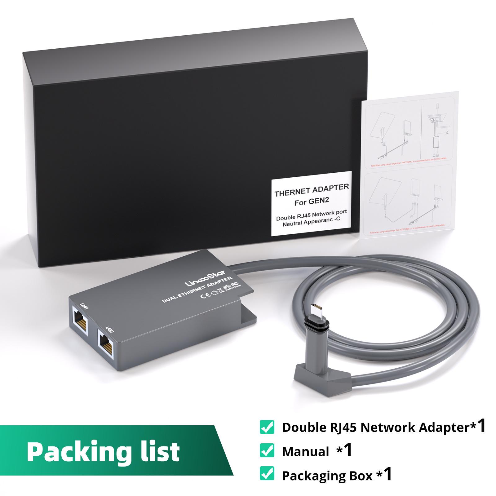 

LinkooStar 2-Port Second Gen Gigabit Ethernet RJ45 Adapter 15.5 x 11.5 x 3.5 cm