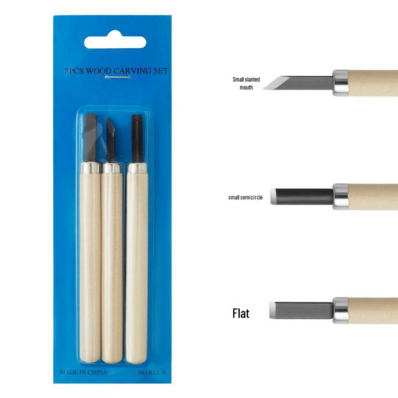 12-Piece Handmade Wood Carving & Engraving Knife Set with Student Art Eraser