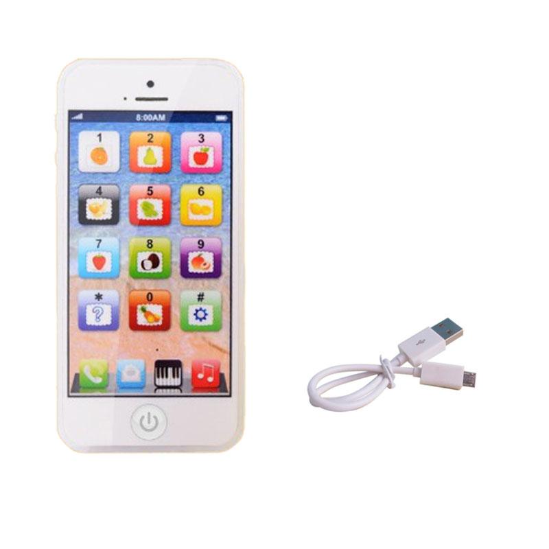 

Детский телефон-симулятор, детские музыкальные игрушки для раннего развития, мобильный телефон для изучения английского языка со световым звуком, мобильная вокальная игрушка белый