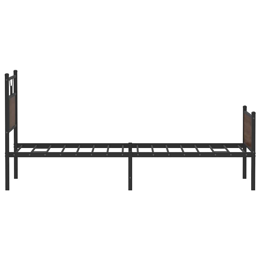 Bed Frame Without Mattress Brown Oak Look 75 X 190 Cm Engineered Wood