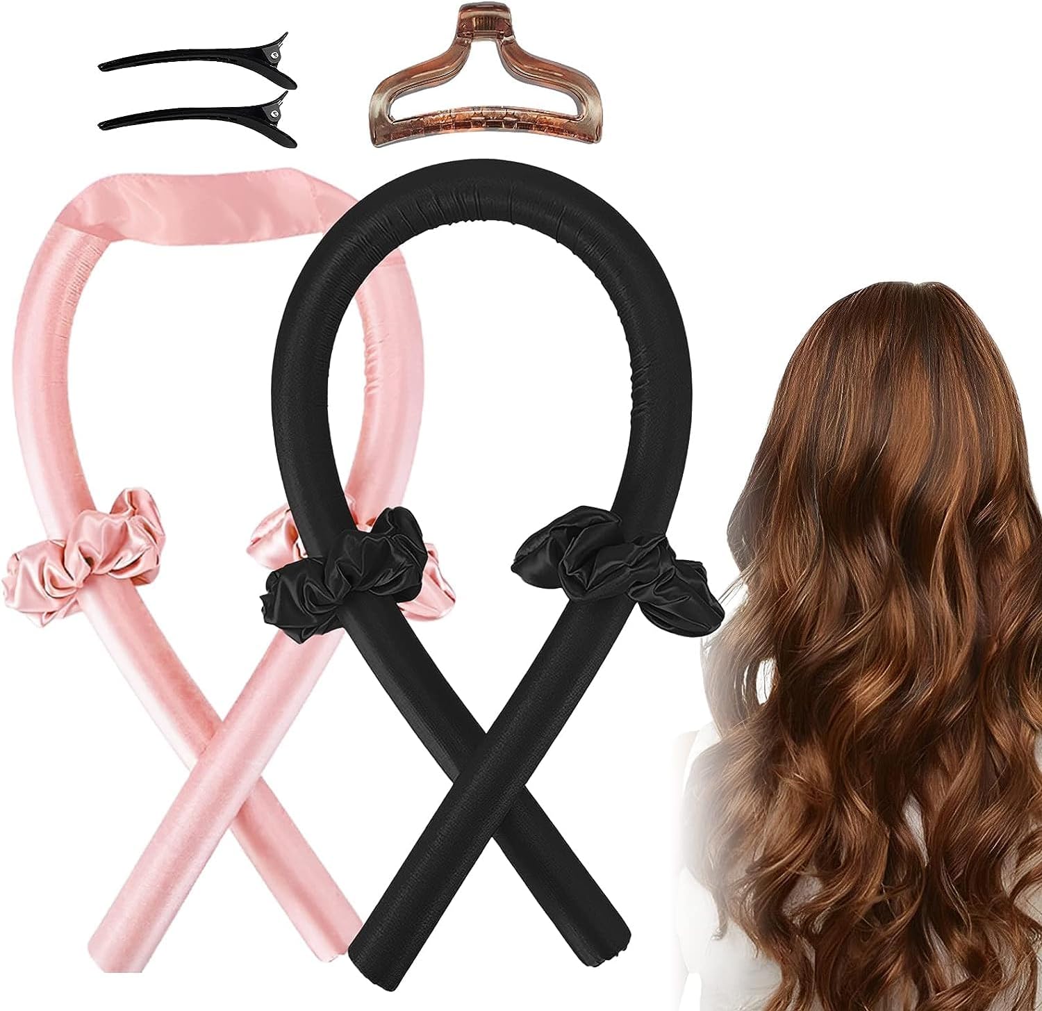 

Щипцы для завивки волос, бигуди для сна, бигуди для длинных волос, повязка на голову с кудрями, повязка на ненагреваемую плойку из мягкого атласа и хлопка для женщин