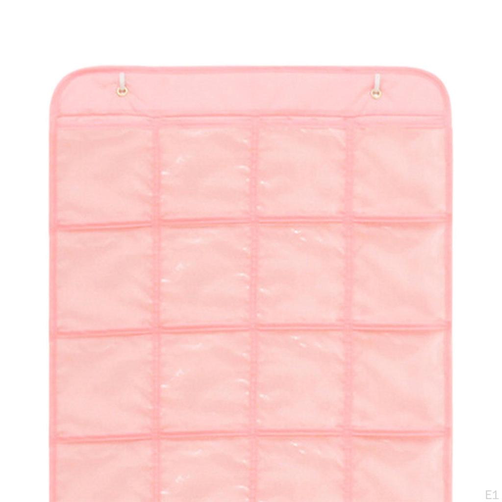 Classroom Pocket Chart Hanging Organizer Pink Household Organization Clear Pockets for