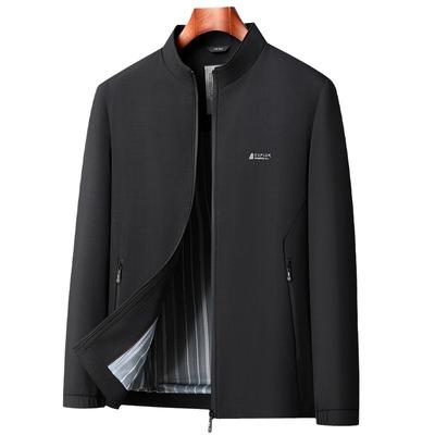 Spring and Autumn New Jacket Men's Stand Collar Casual Jacket Business Dad Wear Middle-aged Jacket