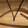 Adjustable Long Rope Chain with Circle Ring Pendant Necklace Men Vintage Jewelry on the Neck Accessories 2023 Fashion Male Gifts