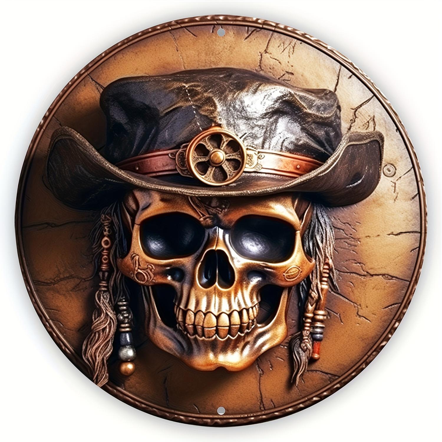 

1 шт. 2d плоский круглый деревянный металлический знак - 20 см художественная роспись венок декоративные тарелки входной декор подарочная маска тема для бара клуба дома декор стены комнаты 20cm*20cm