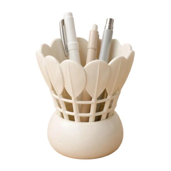 

Badminton Shape Pen Holder 3D Printed Creative Desktop Organizer Large Capacity Office Stationery Storage Box белый