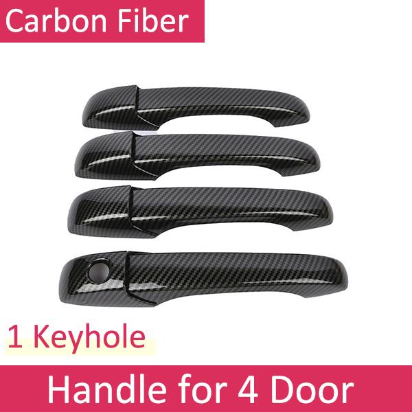 For Dodge Caliber 2007 2008 2009 2010 2011 2012 Carbon Fiber Smart Door Handle Cover Trim Set Car External Accessories Protector