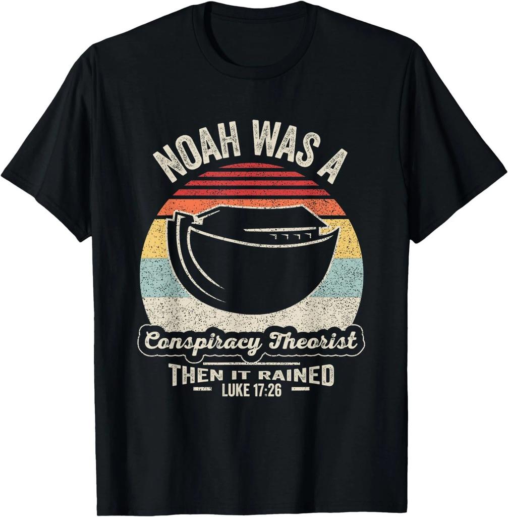 Vintage Retro Noah War Ein Verschwörungstheoretiker Dann Regnete Es Unisex T-Shirt
