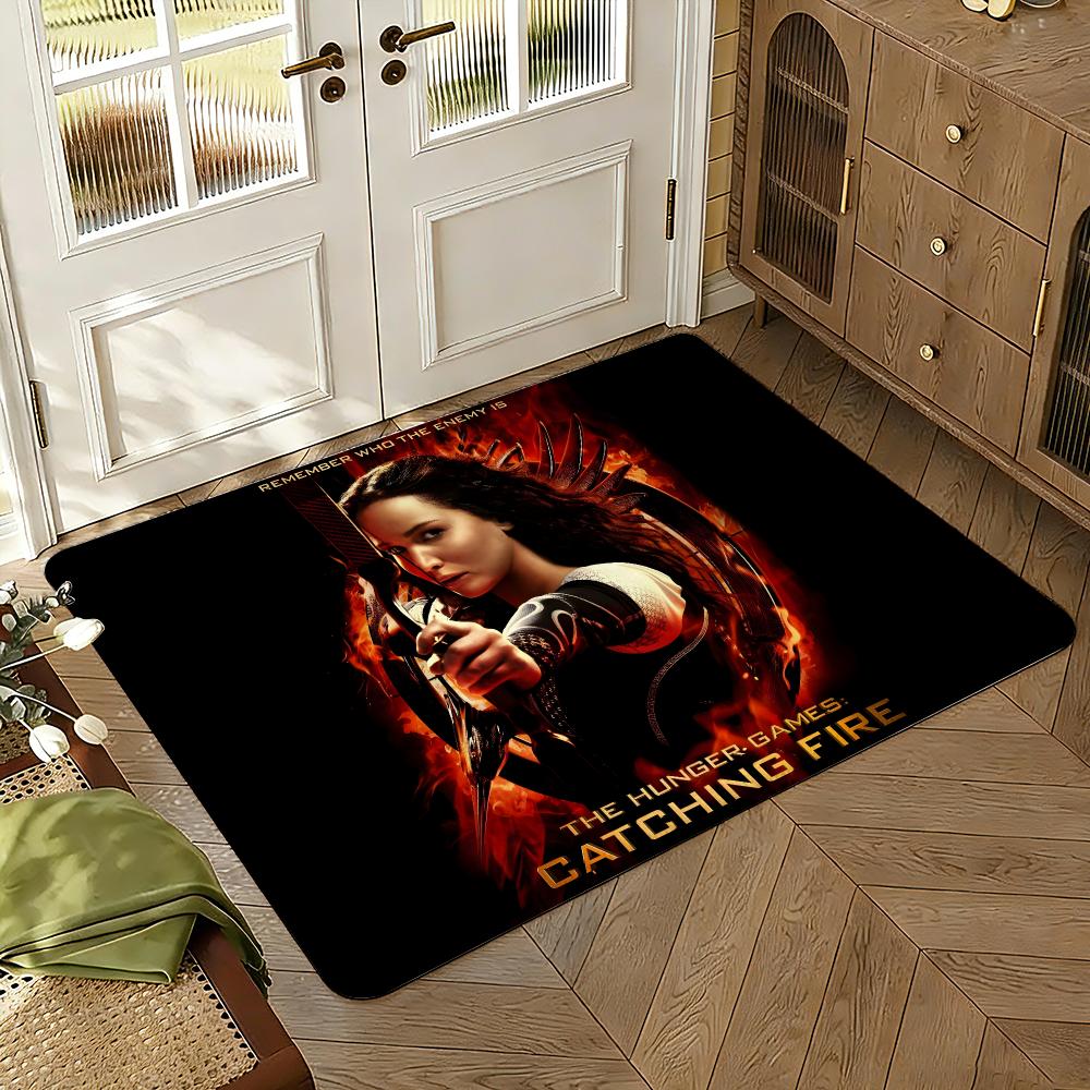 Film The H-Hunger Games Floor Mat Soft Thickened Absorbent Non-Slip Bedroom Living Room Door Mat Home Decor Flannel Rugs
