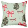 Christmas Pattern Pillows With Bow Tree And Wine Glass Polyester pillowcase, sofa decorative cushion cover, bedside throw pillow