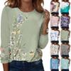Langarmshirts für Damen, niedlicher Aufdruck, Grafik-T-Shirts, Blusen, lässig, Übergröße, Basic-Tops, Pullover