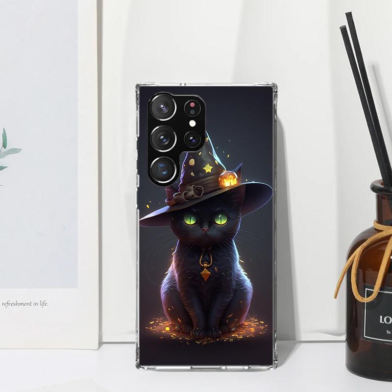 Kitten Cat Christmas Pumpkin Phone Case For Samsung Galaxy S25 S24 S23 S22 Ultra S21 FE S20 Plus S10 + S10E Art Fundas Back Cove