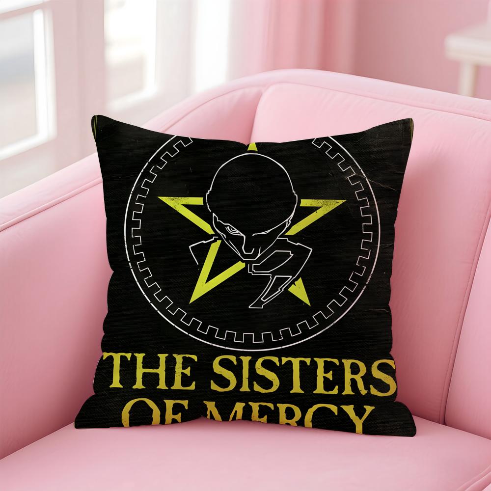 Band Gothic The S-Sisters Of M-Mercy Cushion Cover Pillow Case Soft Skin Friendly Fabric Comfort & Concealed Zipper