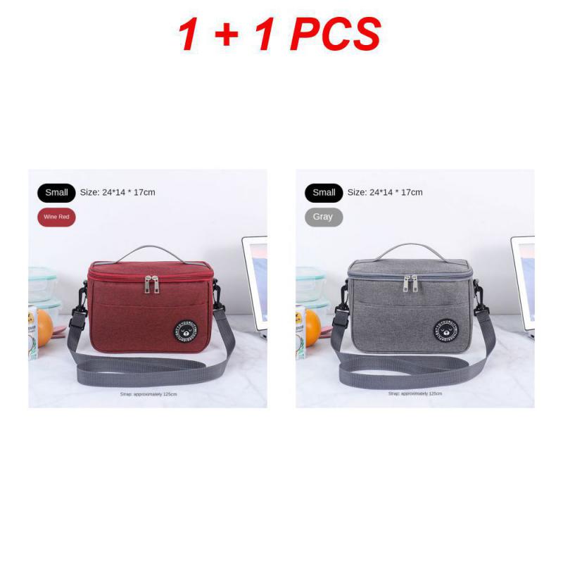 S/M/L New Portable Lunch Bag Food Thermal Box Waterproof Office Cooler Lunchbox With Shoulder Strap Insulated Case