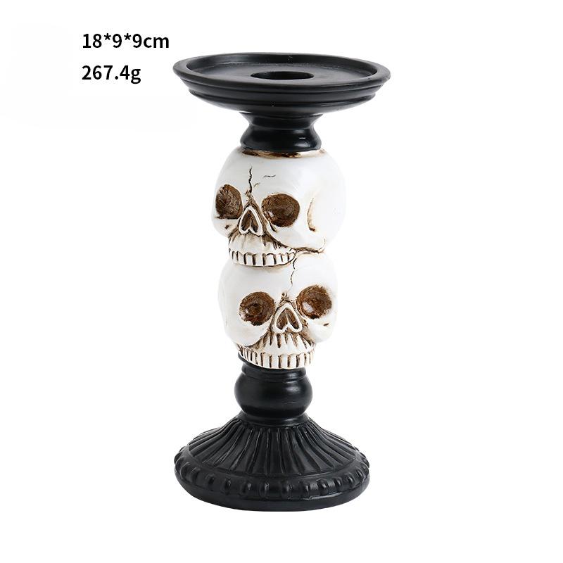 Halloween Decorations, Scary Skeleton Crows, Resin Candle Holders, Home Tabletop Decorations, Party Decoration Ornaments
