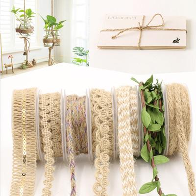 10m Burlap Rope Lace Ribbon DIY Craft Jute Twine Cord Wedding Party Home Decor