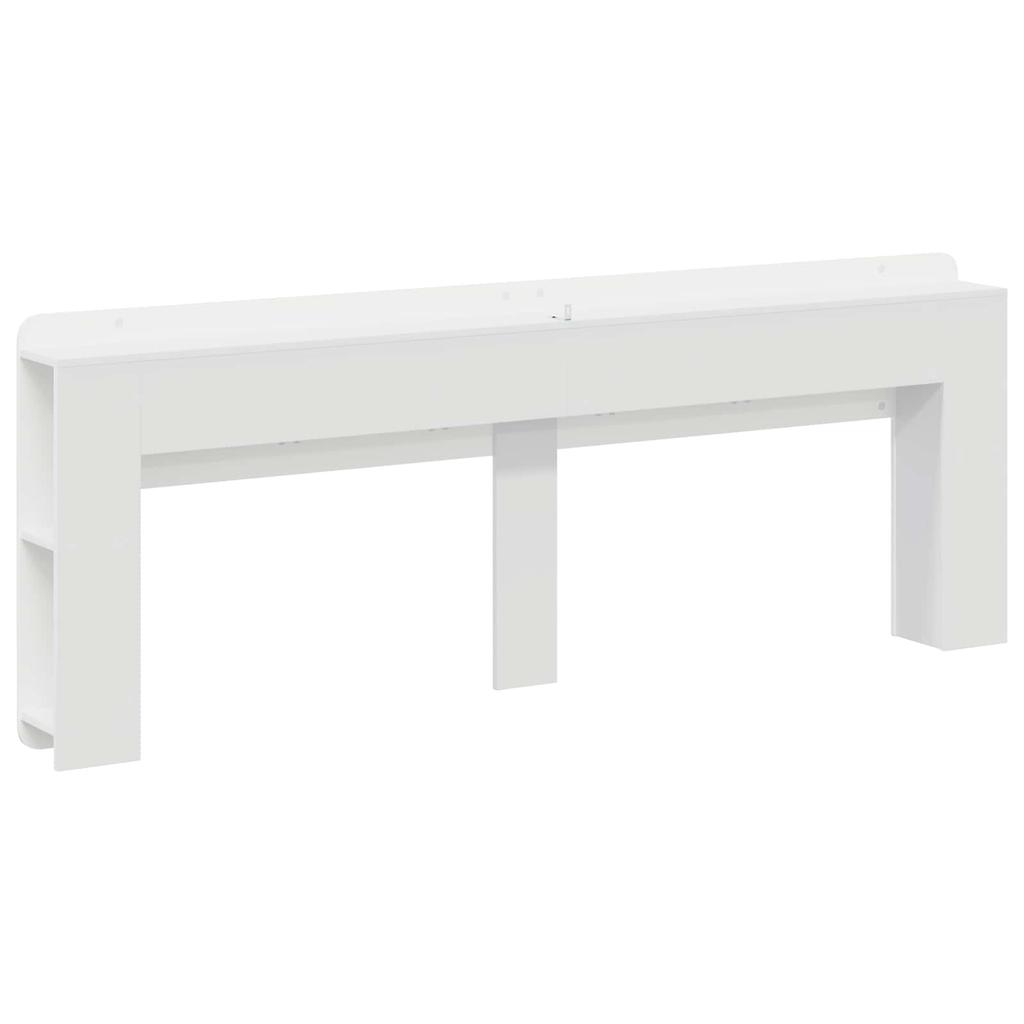 Headboard Cabinet with Storage High Gloss White Particleboard