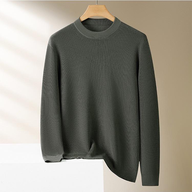STORN New Men s Solid Color Pullover Sweaters Long Sleeve Solid Color Men s Knit Sweaters Warm Wool Sweaters M