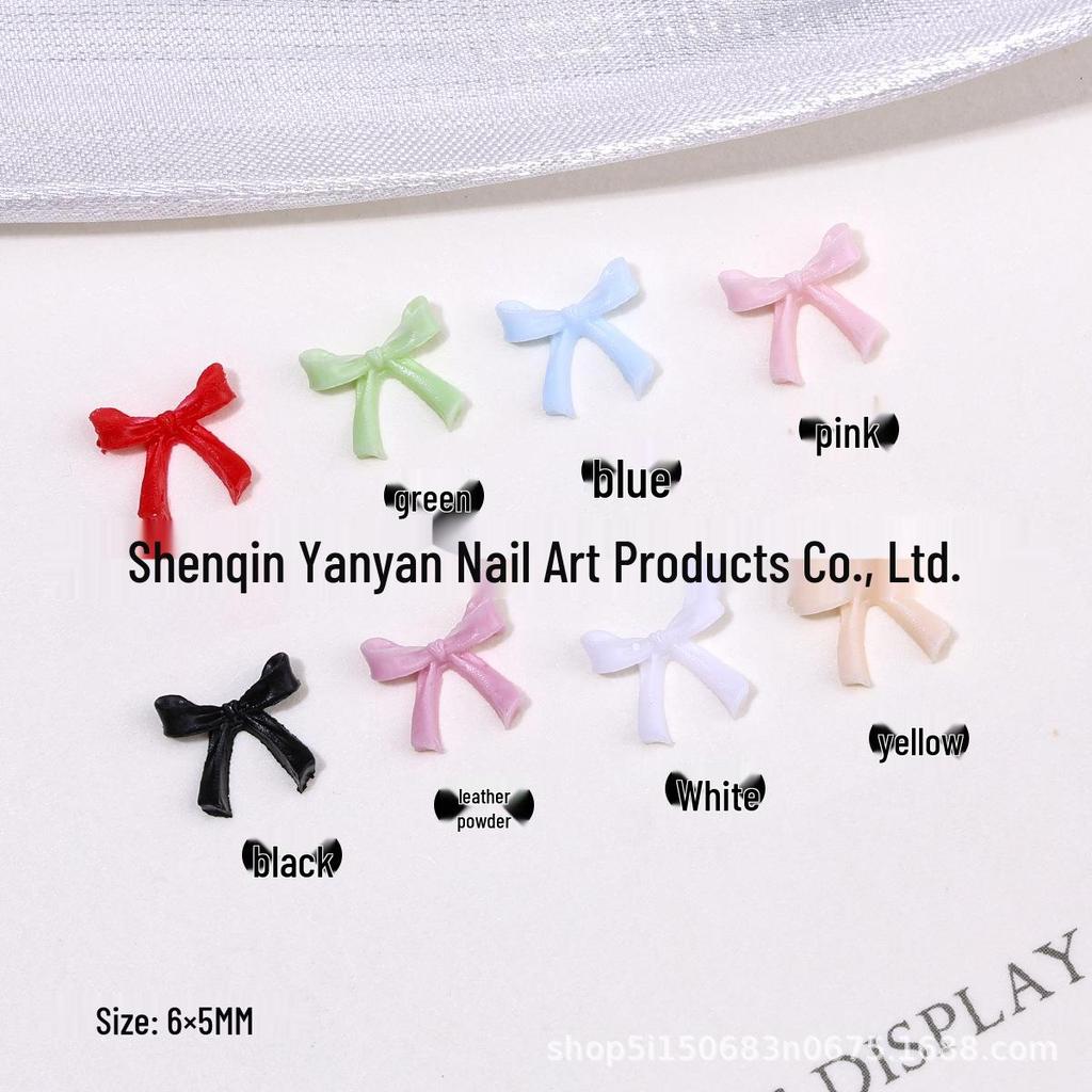 Trendy Mini Bow Nail Art Decorations - Handmade Ribbon Bow Ties for Fingernails