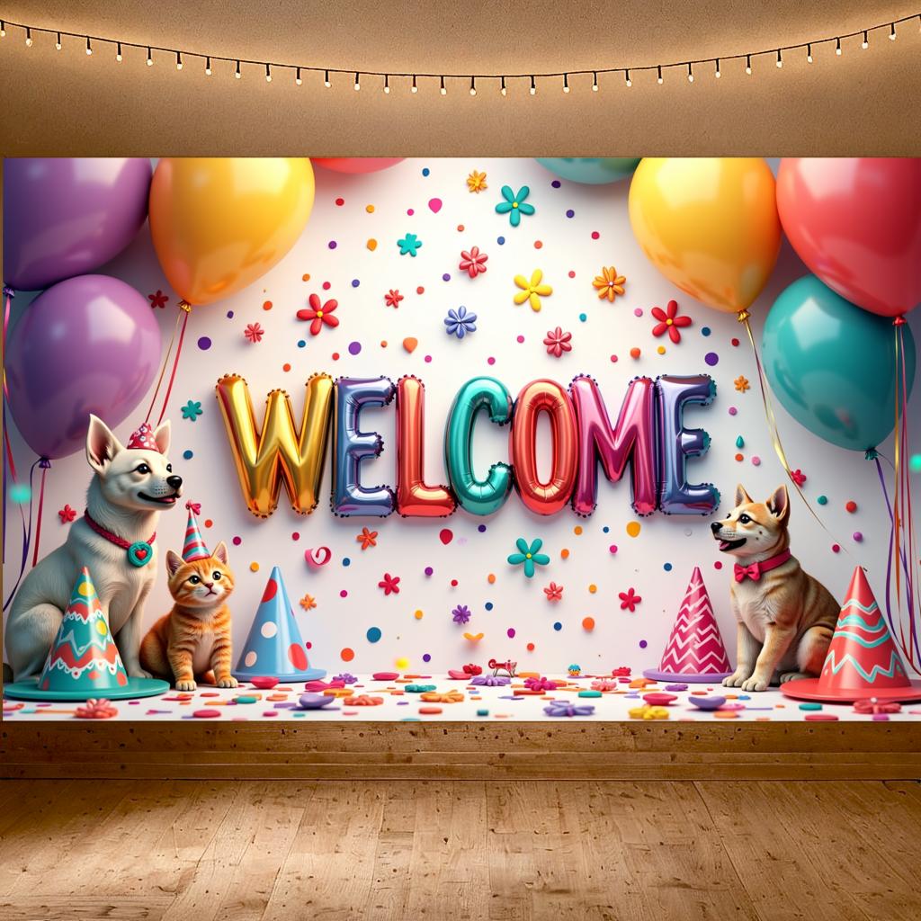 Backdrop Featuring Party Banner Decoration Backdrop Material Banner For Welcome Party Party Events