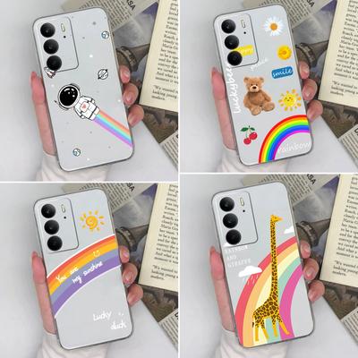 Telefoonhoesje Voor OPPO Reno 13 Pro 13F Realme C75 13+ Find X8 Pro P1 Speed Neo7 Mode Regenboog Giraffe Hoesje Transparant siliconen Schokbestendige Achterkant