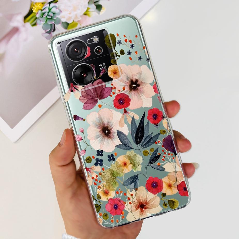 For Xiaomi 13T Pro Case Luxury Painted Back Cover Clear Silicone Phone Case For Xiaomi Mi 13T Pro 13TPro Soft Fundas 6.67'' Bags
