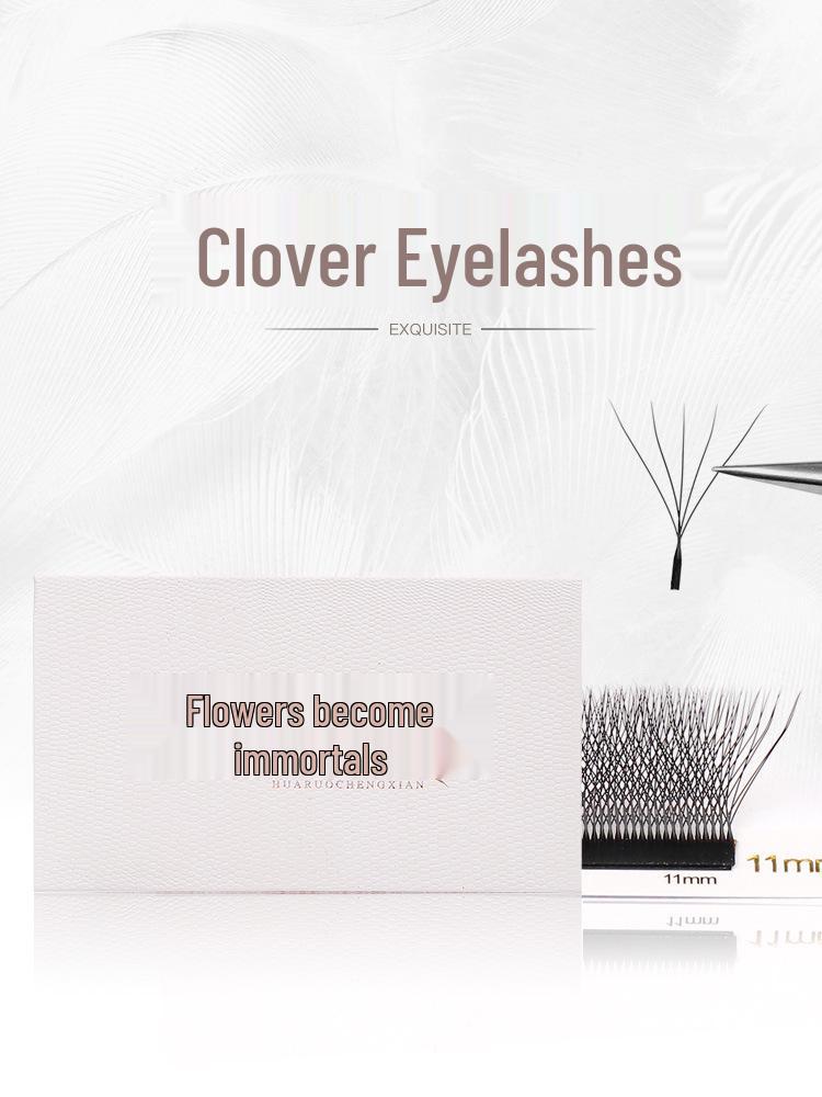 

Бессмертные Цветы Клевер Пятилистник Накладные ресницы: Натуральные, Густые, Мягкие, Перекрестно переплетенные ресницы для расцветающей красоты B curl (12 rows)