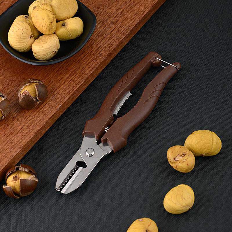 Multipurpose Chestnut Scissors Peeler Chestnut Shell Peeling and Leather Clip Cross Cutting Knife Chestnut Peeler For Kitchen