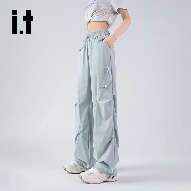 Izzue Women's High-Waisted Wide-Leg Cargo Pants