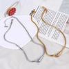 Stainless Steel Snakehead Shining Zircon Necklace Trendy Neck Chain Choker Collar Personalized Niche Jewelry Gift For Women