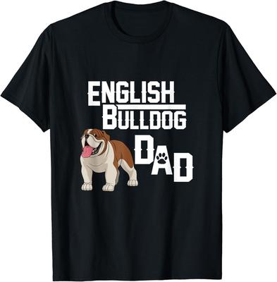 T-shirt Papa Bouledogue Anglais Cadeau Cadeau Fête des Pères T-shirt Unisexe