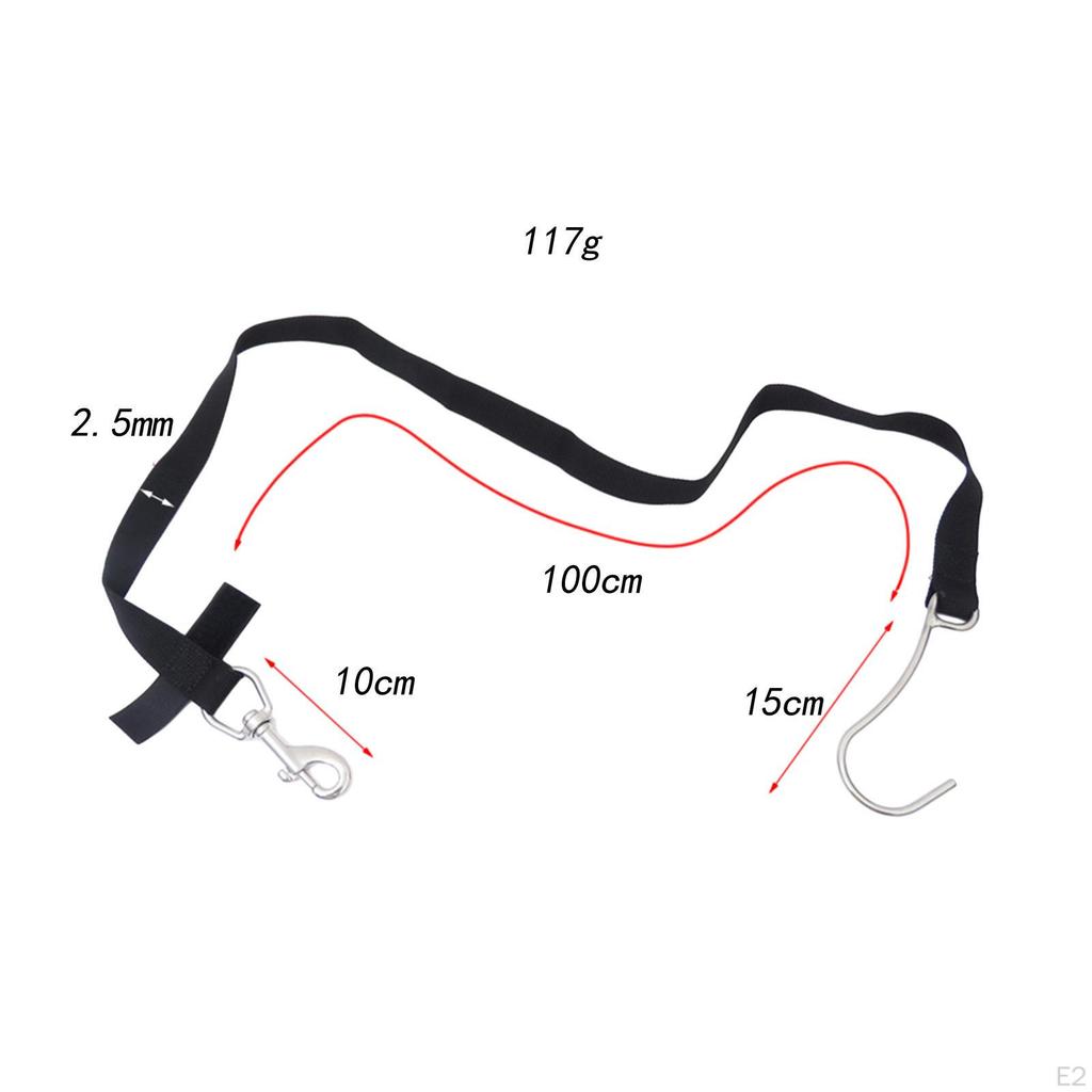 Diving Hook, Stainless Steel Hook with 39" Line And Snap Clip for Underwater Activities