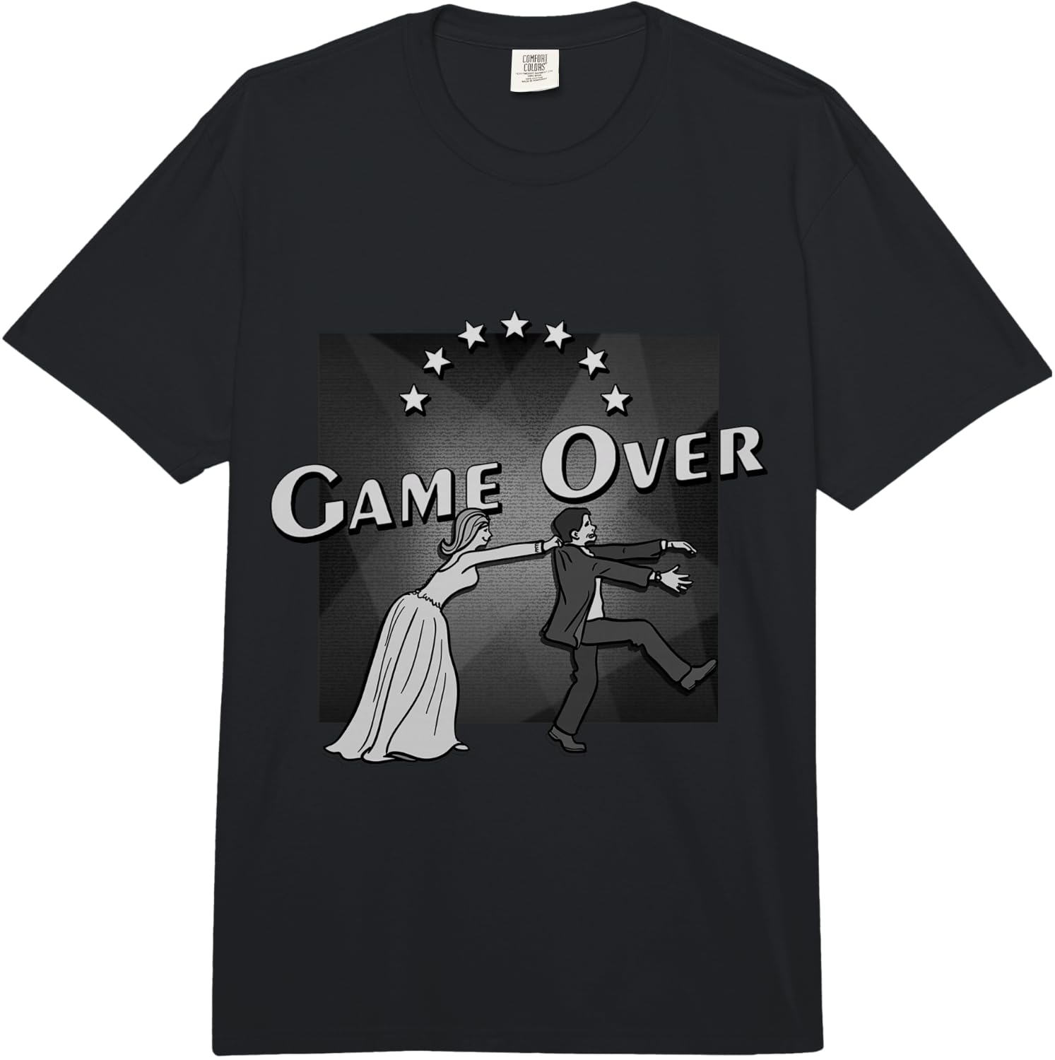 Game Over: Wedding. Funny Wedding Gift Comfort Colors Adult Heavyweight Unisex T-Shirt XXXXL