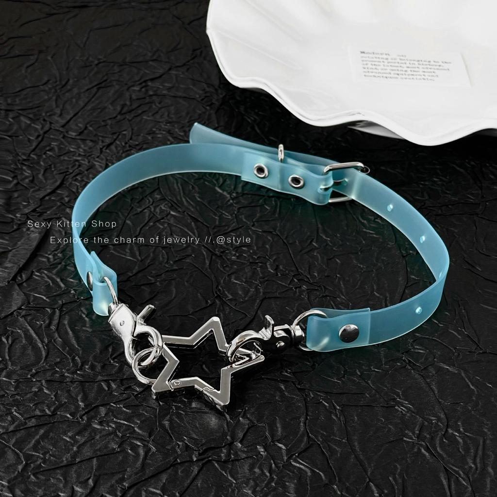 European and American cross-border y2k babes butterfly leather collar punk rock choker collarbone chain necklace foreign trade jewelry