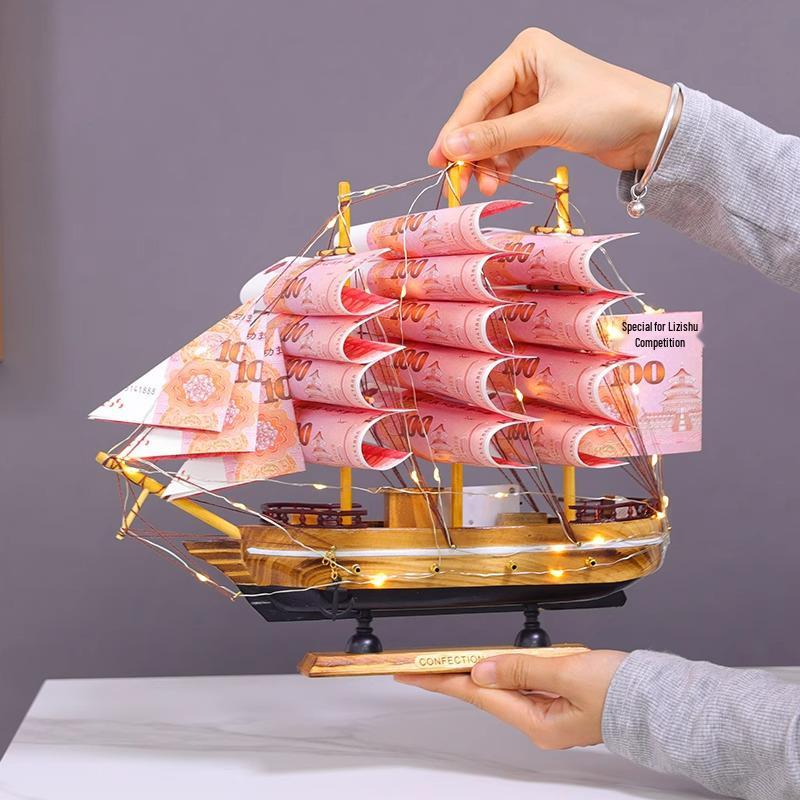 Oturma Odası veya Açılış Töreni İçin Mezuniyet Sezonu Ahşap Yelkenli Süsü