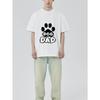 Dog Dad T Shirt Black Paw Print and Text Design forPaw PrintCasual Wear