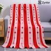 Red Stripe Starburst Ultra Soft Sherpa Fleece Blanket Fluffy Warm Halloween Cozy Throw for Sofa Couch Bedroom Gift All Season
