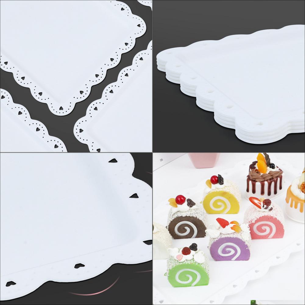 36.5*23.5CM Rechteckige Kuchen-Dessert-Kunststoff-Präsentationsplatte im europäischen Stil Multifunktionale Haushalts-Frucht- und Lebensmittel-Präsentationsplatte